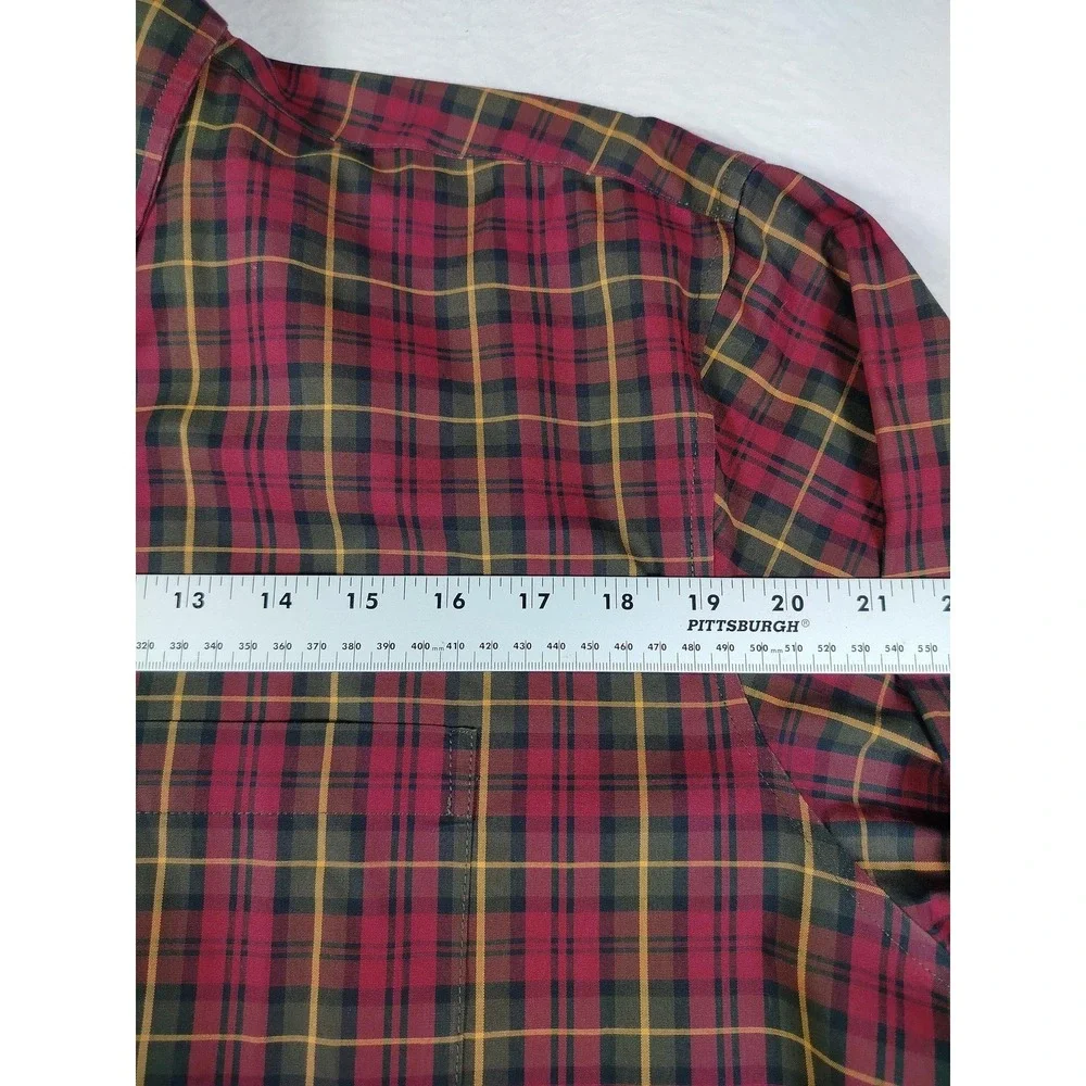 L.L.Bean Kennebunk Sport Shirt Mens XL Red Green Plaid Long Sleeve Office Casual
